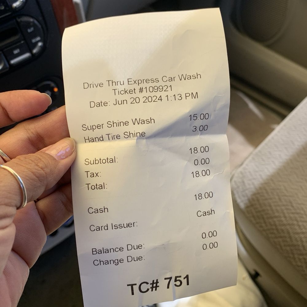 Receipt of what I paid