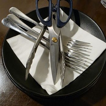 Sarang Kitchen - Plates, napkins, forks, and scissors they give to use for eating. - Bars Near Me - Toronto, Ontario Sarang Kitchen - Plates, napkins, forks, and scissors they give to use for eating. - Bars Near Me - Toronto, Ontario