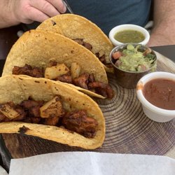 TQLAS - D.F. Pork Pastor Tacos with carmelized pineapple & amazing green sauce