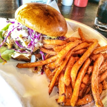Shell Beach Brewhouse - 'Esparto Cemita' with sweet potato fries. - Gastropubs Near Me - Pismo Beach, California Shell Beach Brewhouse - 'Esparto Cemita' with sweet potato fries. - Gastropubs Near Me - Pismo Beach, California