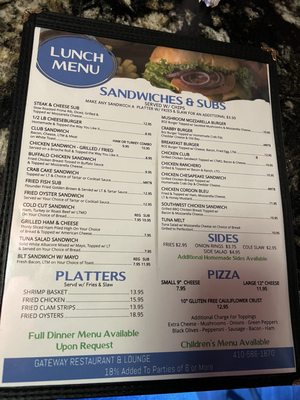 Menu photo 5 gateway restaurant and lounge Port Republic, MD