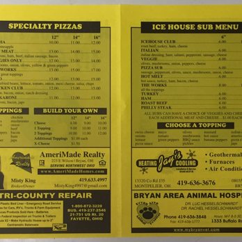 Fountain City Ice House - menu for ice house - Beer, Wine & Spirits Near Me - Bryan, Ohio Fountain City Ice House - menu for ice house - Beer, Wine & Spirits Near Me - Bryan, Ohio