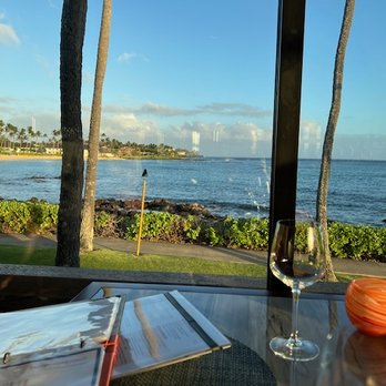 RumFire Poipu Beach - view from our table - Seafood Near Me - Koloa, Hawaii