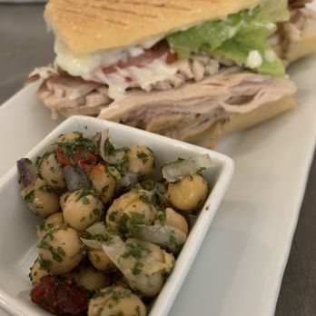 Cloveberry - Turkey sandwich on ciabatta with chick pea salad - Coffee & Tea Near Me - Sparta, New Jersey