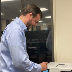 Pay Less Business Funding - Skyler sending a fax to customers