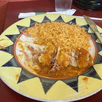 Don Pedros Mexican Restaurant - Kids shredded beef enchilada with all rice - Mexican Near Me - Washington, Utah