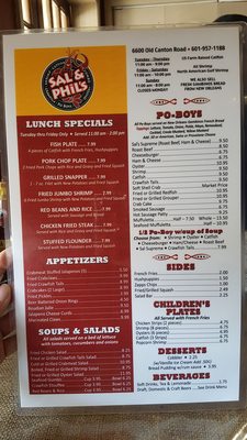 Menu photo 7 Sal and Phil's Ridgeland, MS Menu photo 7 Sal and Phil's Ridgeland, MS