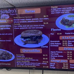 Alejandro's Taqueria - Menu