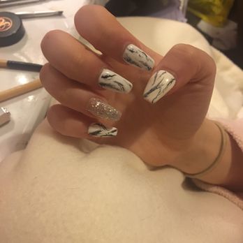 Vanessa's Nail Spa - Beautiful marble and glitter design. My daughter is very happy! - Nail Salons Near Me - Modesto, California