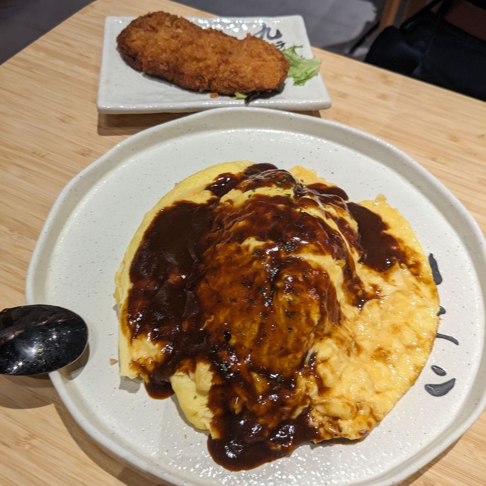 Kyuramen - Brookline - Omurice w/ demi glaze sauce & tonkatsu - Ramen Near Me - Brookline, Massachusetts