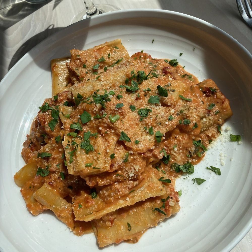 Char & Lemon - Pasta (Paccheri) alla Vodka - Italian Near Me - Oxford, Connecticut Char & Lemon - Pasta (Paccheri) alla Vodka - Italian Near Me - Oxford, Connecticut