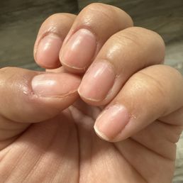 Cuticles are not properly removed. Cuticles are not properly removed.