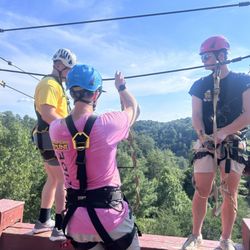 Red River Gorge Zipline - Three guides per group, tip them well, your life is literally in their hands!