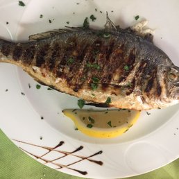 Grilled sea bream. Perfectly cooked! Delicious. Grilled sea bream. Perfectly cooked! Delicious.