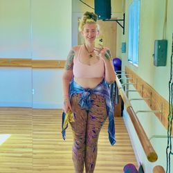 Me standing inside Mu Rose Temple after a Barre class.