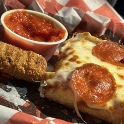 Hockeytown Cafe - Pepperoni, pizza, and mozzarella sticks with marinara sauce