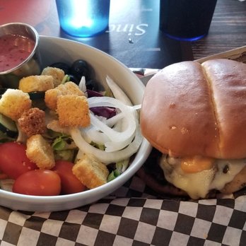 Bigfoot Grille - The Phantom burger with a side salad. - American Near Me - Lebanon, Oregon Bigfoot Grille - The Phantom burger with a side salad. - American Near Me - Lebanon, Oregon