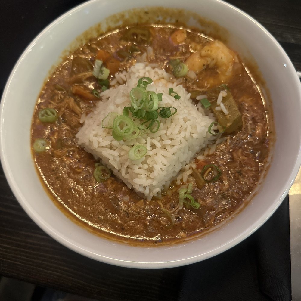 Real McCoy's - The gumbo was okay. It could have been warmer when it came to our table, been a little more seasoned, but the presentation was very nice. - New American Near Me - Wake Forest, North Carolina Real McCoy's - The gumbo was okay. It could have been warmer when it came to our table, been a little more seasoned, but the presentation was very nice. - New American Near Me - Wake Forest, North Carolina