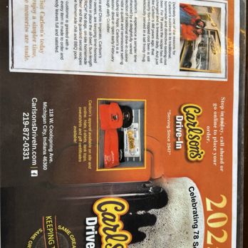 Carlson's Drive In - History - Burgers Near Me - Michigan City, Indiana