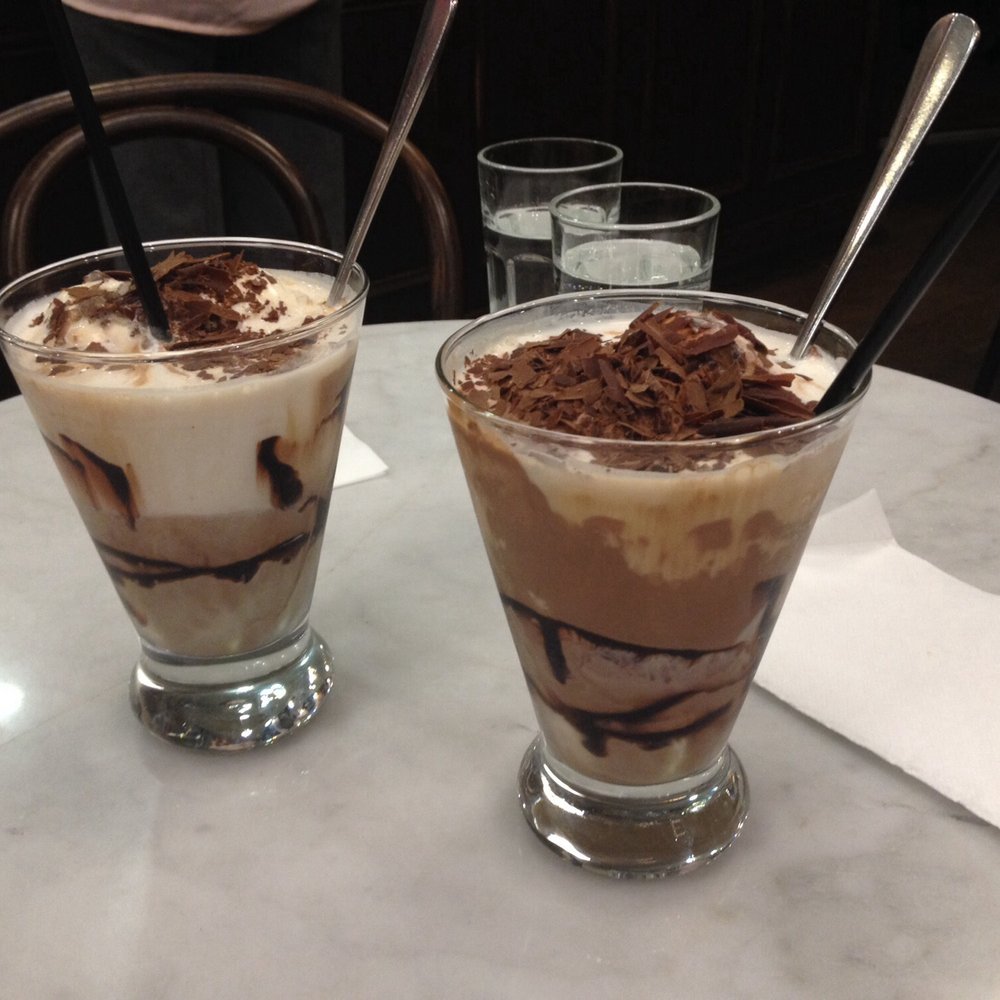 Iced chocolate and iced caramel