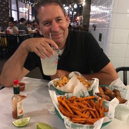 Fried Shrimp Margarita and Wings