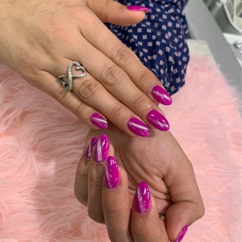 Oh La La Nails & Spa - Dip with cat eye effects Birthday nails by Bill. - Nail Salons Near Me - Los Angeles, California Oh La La Nails & Spa - Dip with cat eye effects Birthday nails by Bill. - Nail Salons Near Me - Los Angeles, California