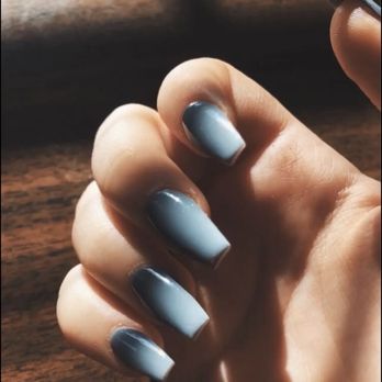 Pretty Nails & spa - Grey coffin shape nails: $50 - Nail Salons Near Me - Anderson, South Carolina