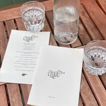 Bar Piquette - a menu and a glass of water - Wine Bars Near Me - Toronto, Ontario