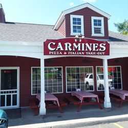 Carmine's Pizza & Italian Take Out - 9/4/24. Better off to take it home rather than battle the squadron of kamikaze flies outside.