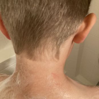 Sharkey's Cuts for Kids - Uneven hairline and small red nick on my son's neck - Kids Hair Salons Near Me - Oceanside, California