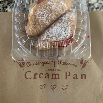 Cream Pan - The strawberry croissant filled with custard and slices of strawberry. - Bakeries Near Me - Lomita, California