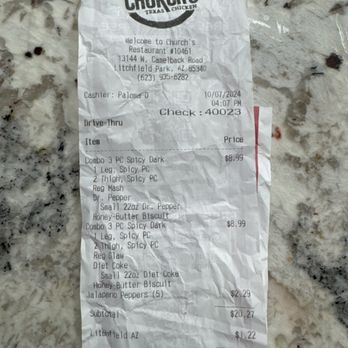 Church's Chicken - Total Waist Of Money - Fast Food Near Me - Litchfield Park, Arizona Church's Chicken - Total Waist Of Money - Fast Food Near Me - Litchfield Park, Arizona