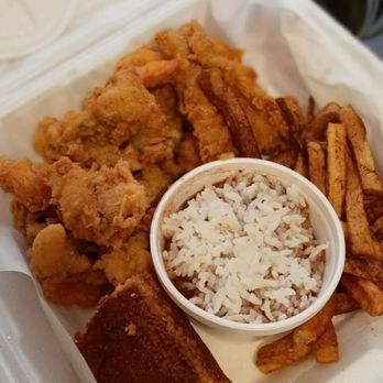 Sal's Gumbo Shack - Rex dinner (catfish and shrimp) fries, red beans and rice - Seafood Near Me - Long Beach, California Sal's Gumbo Shack - Rex dinner (catfish and shrimp) fries, red beans and rice - Seafood Near Me - Long Beach, California