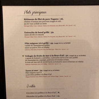 Auberge Godefroy - Evening Menu - Hotels Near Me - Becancour, Quebec