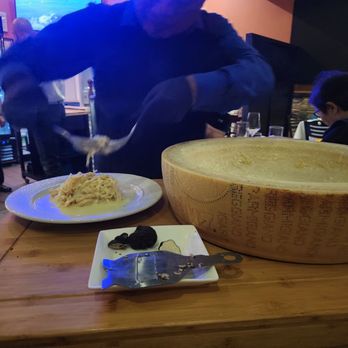Palinuro Italian Cuisine - Cheese wheel fettuccine with truffles - Italian Near Me - Katy, Texas
