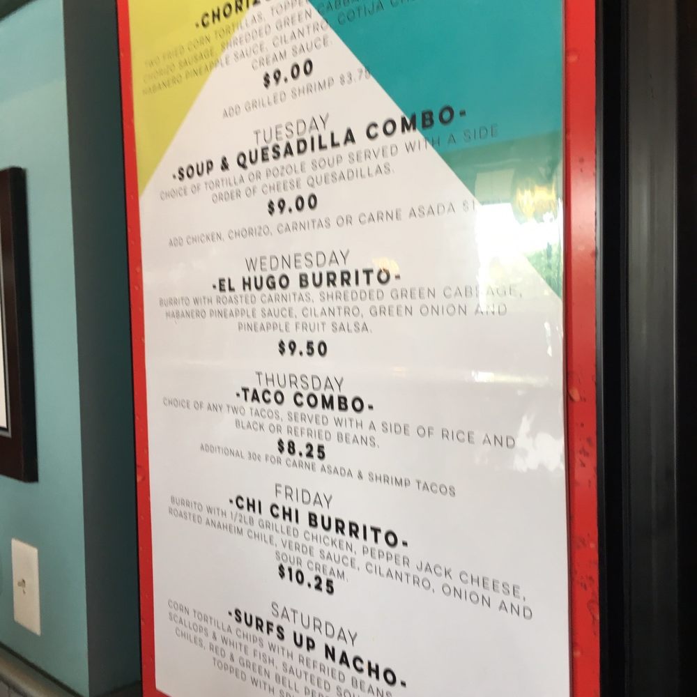 Pelon's Baja Grill - Specials menu - Mexican Near Me - Norfolk, Virginia