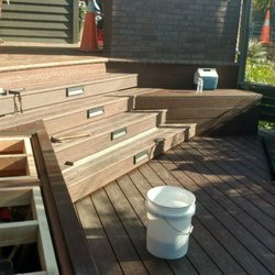 Big Wave Home Repair Cardiff - Remodel of steps with lights and benches using redwood trex.Job completed in Del Mar.