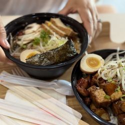 Udon and donburi. Veggie option good. Chicken option good.