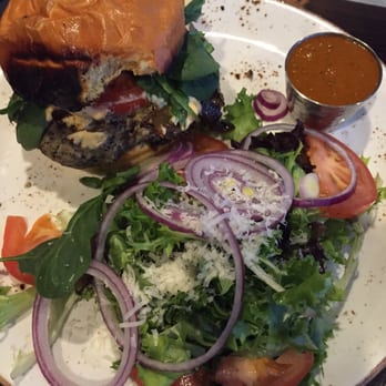 The Fire Side Public House - Black Bean Burger and Salad - New American Near Me - Pittsburgh, Pennsylvania The Fire Side Public House - Black Bean Burger and Salad - New American Near Me - Pittsburgh, Pennsylvania