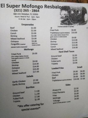 Menu photo 3 El Super Mofongo Resbaloso Palm Bay, FL