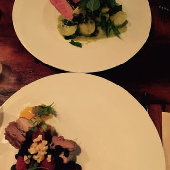 Cobble Hill Restaurant - Roasted Lamb Saddle on top and the Berkshire Pork Loin on bottom - New American Near Me - Cedar Rapids, Iowa