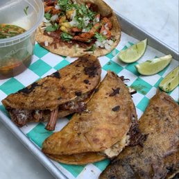 Birria Tacos and a Pork Taco
