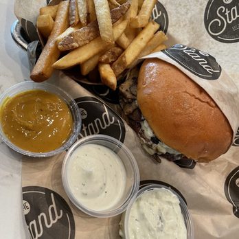 The Stand - American Classics Redefined - Havarti shroom burger & fries - Burgers Near Me - Long Beach, California
