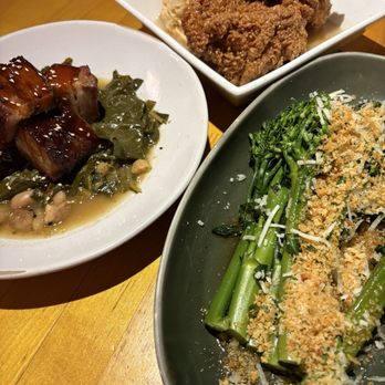 Salty Sow - Candied Pork Belly, Honey Rosemary Dipped Fried Chicken, broccolini - American Near Me - Austin, Texas
