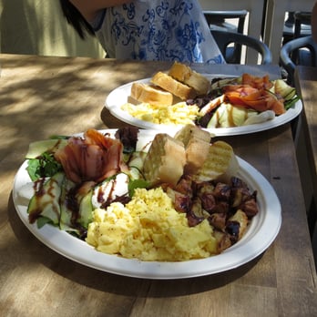 Pappalecco - YUM! Our order. Scrambled eggs, salad, potatoes, smoked salmon, mozzarella cheese... I am drooling for more alreadyy. - Sandwiches Near Me - San Diego, California