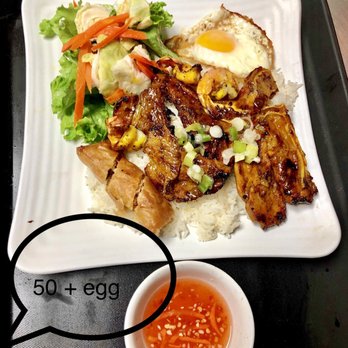 Pho Bien Hoa - Grilled pork chop with shrimp and egg rolls with egg - Vietnamese Near Me - Houston, Texas