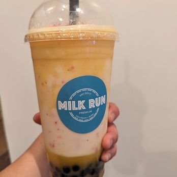 Milk Run - Sweet gold, large, with boba, straw in halfway so I could drink it. Took lid off when I got home. - Coffee & Tea Near Me - Phoenix, Arizona
