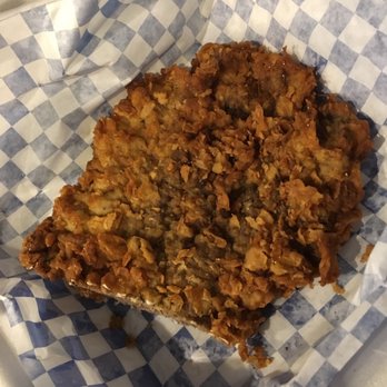 Mr C’s Fried Chicken & Waffles - Chicken fried steak with a chunk cut off - Southern Near Me - San Antonio, Texas