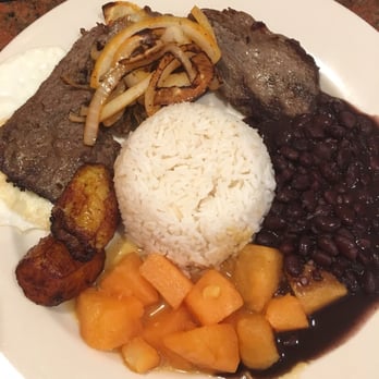 Pura Vida Ticos - Casado with steak and onions. Yum!! - Spanish Near Me - Manville, New Jersey
