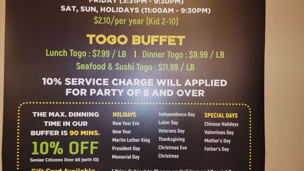 Menu photo 2 Four Season Buffet San Jacinto, CA